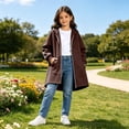 thumbnail image 4 of Girl Hoodies Long Sleeve Full Zip Up Girls Sweatshirt with Pockets Kids Girls Clothes, 4 of 6