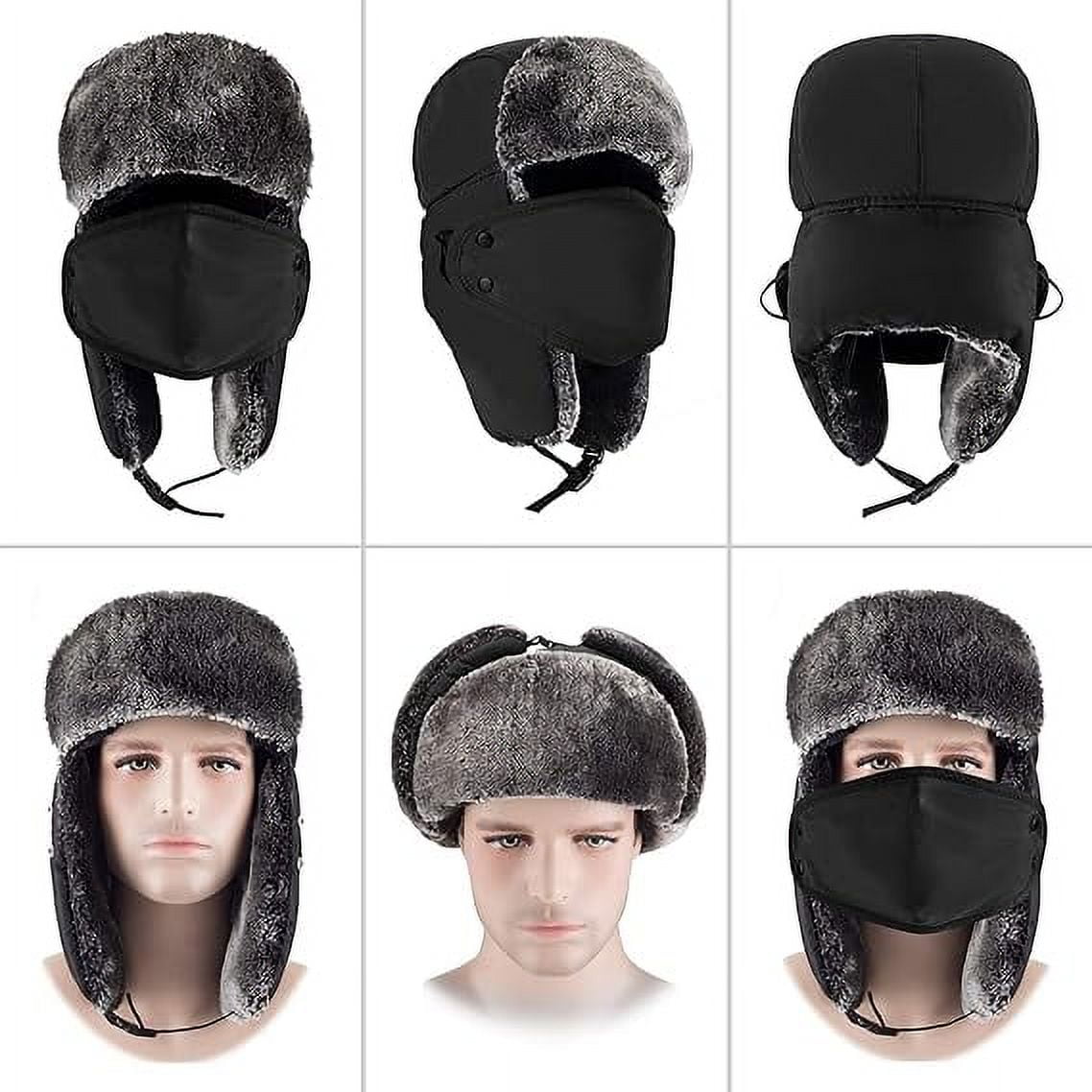 Winter Hats for Men Women 2025 Trapper Hat with Ear Faps Russian Cold Weather Warm Fur Snow Ski Hat