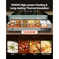 thumbnail image 2 of VEVOR Commercial Food Warmer, 1500W Electric Stainless Steel Steam Food Warmer with Glass Cover, 6 x 1/3 Size Pans Buffet Bain Marie with Soup & Perforated Ladles, for Catering, Restaurant & Party, 2 of 9
