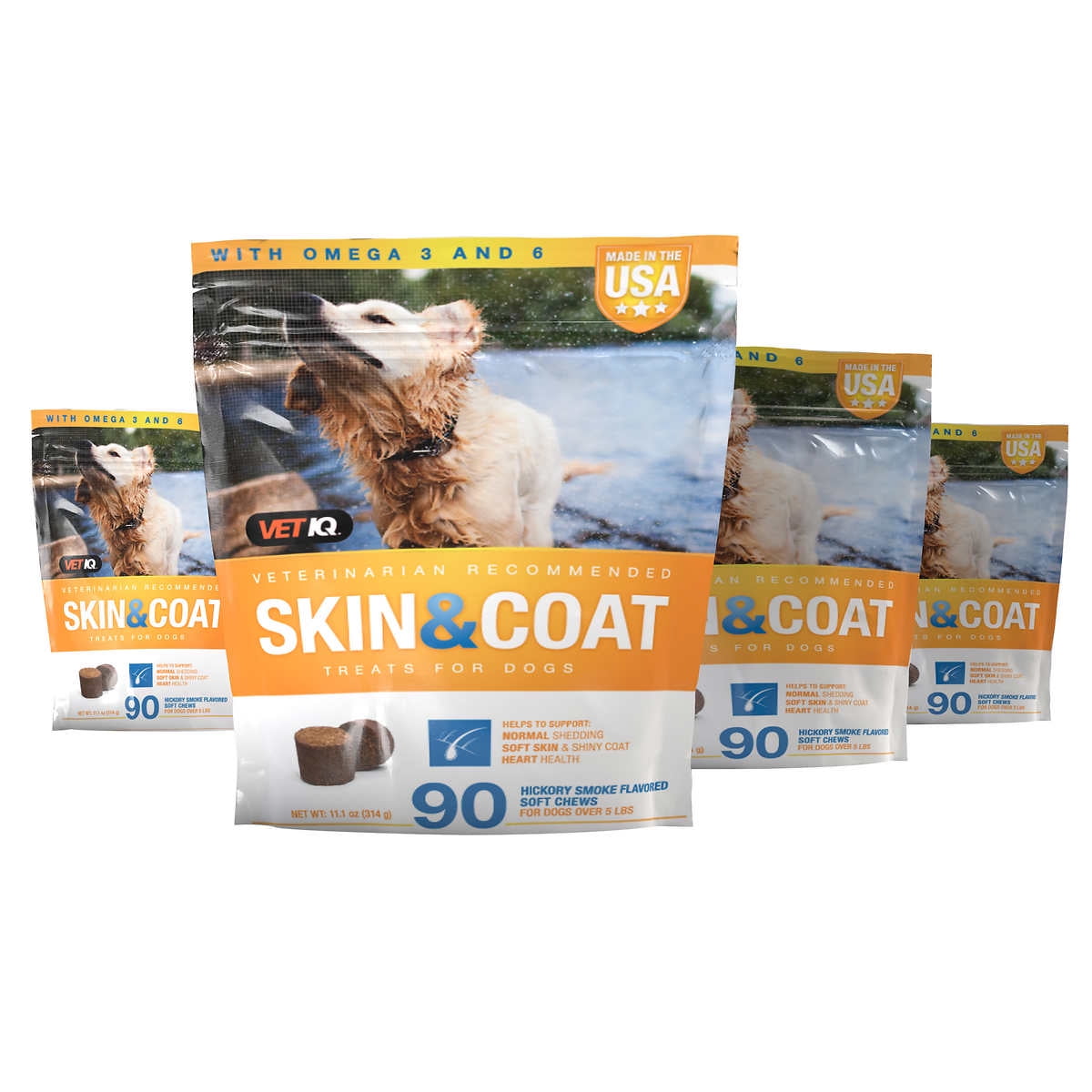 VetIQ Skin and Coat Dog Supplement Chews, 360Count