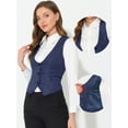 thumbnail image 2 of Chaleco vintage para mujer con botones Steampunk Jacquard sin mangas Azul Oscuro L, 2 of 6