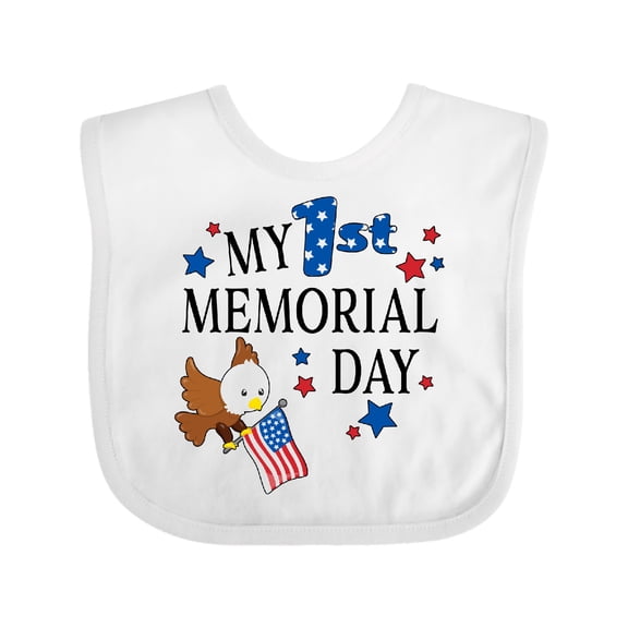 Inktastic My First Memorial Day Eagle Boys or Girls Baby Bib