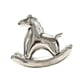 thumbnail image 4 of Estatua de caballo mecedor de cerámica, figura galvanizada, artesanía elegante, galvanizada Plata, 4 of 9