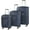 Navy, variant on Ultra Lightweight Softside Luggage with Spinner Wheels,Navy, Set of 3, , and Interlocking Zippers with TSA Lock