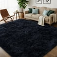 thumbnail image 4 of Janvonne Fluffy Area Rugs for Living Room,5x7ft Black Soft Non Skid Shaggy Carpets for Bedroom, Dorms, Home Decor, 4 of 5