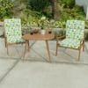 Jordan Manufacturing 44" x 22" Seneca Caribbean Blue Leaves Rectangular Outdoor Chair Cushion with Ties and Hanger Loop