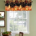 thumbnail image 3 of Thanksgiving Curtain Valances for Windows, Kitchen Valance Window Treatments Panel 2 Pack, Orange Red Pumpkin Autumn Black Country Rod Pocket Short Curtains for Bathroom Bedroom 42 x 18 Inch, 3 of 8