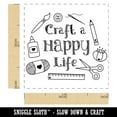 thumbnail image 2 of Craft a Happy Life Crafting Sewing Self-Inking Rubber Stamp Ink Stamper - Fuchsia Ink - Small 1 Inch, 2 of 7