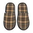 thumbnail image 1 of Fotbe khaki coffee plaid Pantuflas Peludas para Mujer con Estampado, Zapatillas de Peluche, Zapatos de Invierno para Casa, Uso Interior y Exterior-Large, 1 of 8