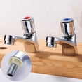 thumbnail image 6 of Miuline Self Close Tap Basin Sink Tap Pair Bathroom 1/2" Hot and Cold Modern Lever Chrome Twin Metal, 6 of 7
