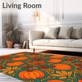 thumbnail image 2 of ODIKA 4'x6' Machine Washable Non-Slip Area Rug, Harvest Pumpkin and Leaf Medley with Rustic Swirl Accents High Traffic Rug, Orange, 741159, 2 of 7