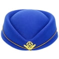 thumbnail image 1 of Stewardess Hat Retro Flight Attendant Hat Air Hostess Cap Cosplay Costume Uniform Cap, 1 of 4