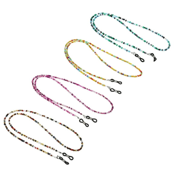 Uxcell Eyeglass Strap 4 Pack Adjustable Eye Glasses Holder Chains Bead String Sunglasses Eyewear Retainer 4 Colors