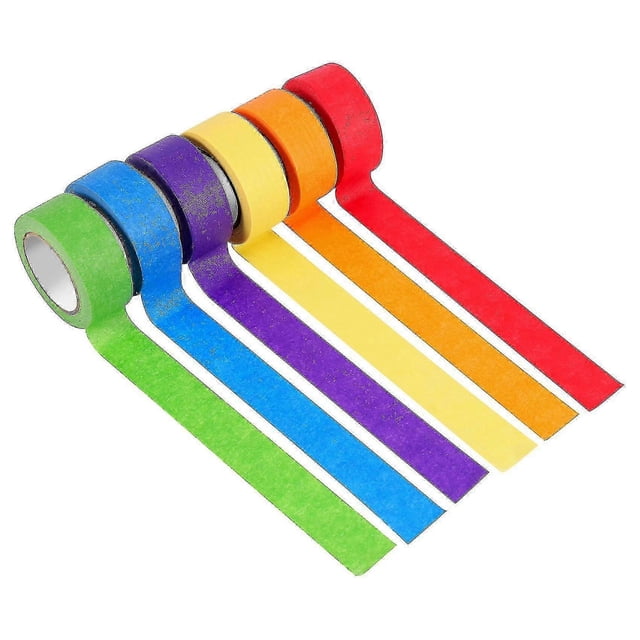 Colored Masking Tape,colored Painters Tape For Arts And Crafts, Labeling Or Coding - 6 Different Co-ynp