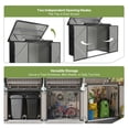 thumbnail image 4 of BaPiPro 49 cu.ft Outdoor Metal Storage Shed, Outdoor Lockable Shed with 3 Doors for Trash Bins & Tools, Waterproof Horizontal Storage Cabinet, 4 of 10