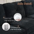 thumbnail image 5 of Vcatnet 86.6" L Shaped Sectional Sofa and Couch, 3-Seater Corduroy Modern Minimalist Couches, Comfy Couch with Chaise and Deep Seat for Living Room, Small Space, Apartment, Black, 5 of 6
