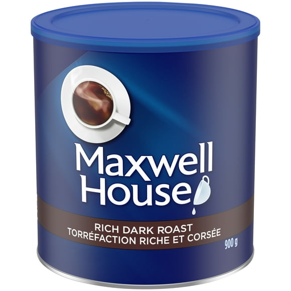 Café moulu de torréfaction riche et corsée Maxwell House Boîte de café moulu de 900 g