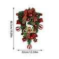 thumbnail image 4 of Christmas Teardrop Swags 17 inch Christmas Swags Outdoor with Bowknot Red Berries Christmas Stairs Decorations Winter Teardrop Wreaths for Front Door Wall Window Home Xmas Decor, 4 of 5