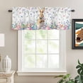 thumbnail image 2 of Bunny Easter Rod Pocket Curtain Valance, Spring Floral Rabbits Eggs Farmhouse Farmhouse Window Valance for Living Room, Bedroom, Kitchen 42"W x 12"L, 2 of 9