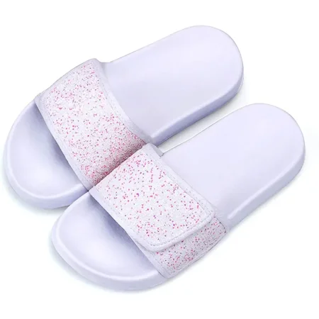 

Girls Glitter Sliders Non-Slip Lightweight Beach Pool Slippers Indoor Outdoor