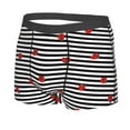 thumbnail image 2 of Balery Ladybugs on Black and White Striped Men's Boxer Briefs, Soft and Breathable Cotton Underwear with nylon Waistband-Small, 2 of 9
