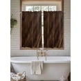 thumbnail image 4 of Rustic Wood Bathroom Window Curtain, Brown Wooden Planks Farmhouse Vintage Light Filtering Coffee Kitchen Curtains, Bedroom Living Room Curtains 2 Panel 84"x45", 4 of 6