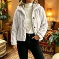 thumbnail image 3 of Lutiedan Sherpa Jackets for Women Fuzzy Fleece Button Down Cropped Jackets Long Sleeve Hooded Warm Winter Coats S-XXL, 3 of 7