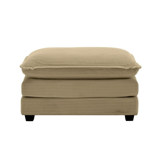 Tan Footstool With Corduroy Covering, Suits Various Sofas, Comfy Corduroy, Different Seater