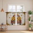 thumbnail image 2 of Vintage Sunflower Truck Kitchen Curtain for Berdoom Living Room Cafe 45 Inch Length, Summer Botanical Pastoral Retro Tiers Curtains Light Filtering Drapes Window Treatment 2 Panels 52"Wx45"L, 2 of 8