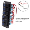 thumbnail image 4 of Geloo 6 Gang Rocker Switch Panel On/Off Pre-Wired Switches Aluminum Panel Waterproof Switches for 12V/24V Automotive Cars Boats Marine RVs Trailers, 4 of 8