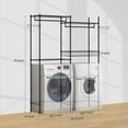 thumbnail image 3 of Kselythan Over Washer and Dryer Shelves,57.4" W Heavy Duty Laundry Room Storage Organization Clothes Drying Rack,Height Adjustable Towel Racks with Hamper and Hooks,Space Saving Shelf, 3 of 7
