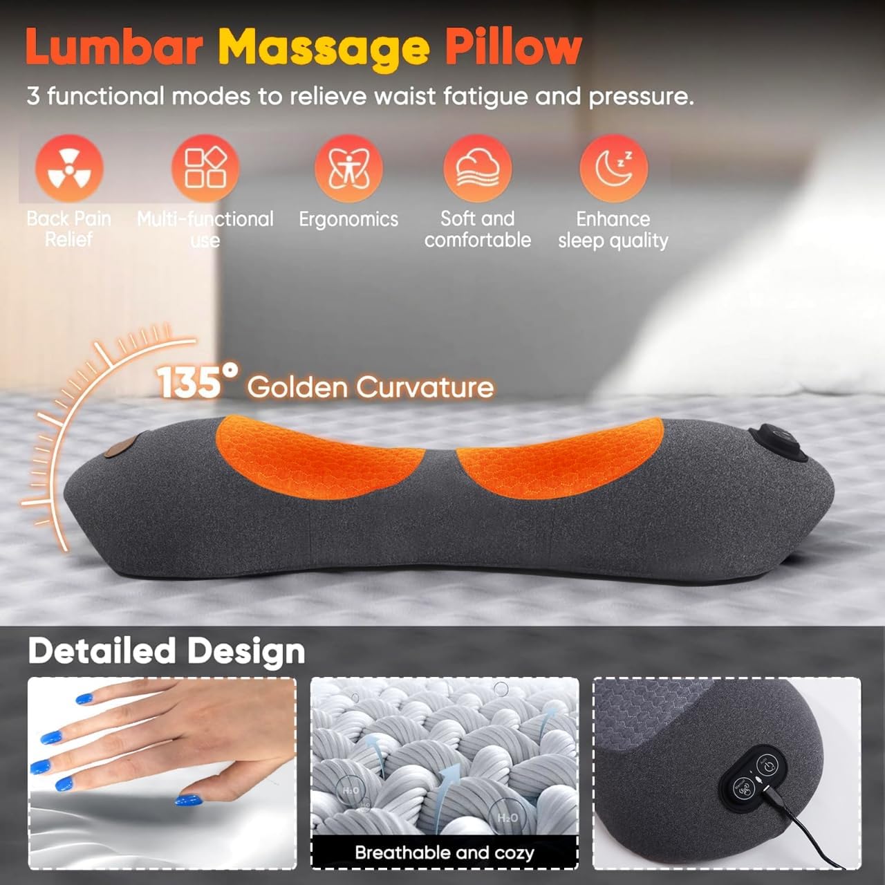 Smooth Spine Triple Fusion Back Massager, 2026 New Triple Fusion Massager for Sciatica, with Electric Traction Lifting & Heat Compress, All-Round Support, Relieve Neck/Shoulder Discomfort