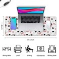 thumbnail image 5 of Long Mouse Pads for Desk,White Cow Heart Pattern Desk Mats on Top Of Desks, Desk Mouse Pad Extra Large with 3mm Non-Slip Base and Stitched Edge for Gaming,Office,Work,Home 31.5"x11.8", 5 of 6