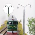thumbnail image 1 of Model Railway Lamp 1:87 Scale Streetlight Simple Layout Props Double-Heads LED Park Light Home Yard Landscape Decorations Green（Warm Light）, 1 of 7