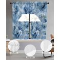 thumbnail image 2 of Blue Botanical Art Swag Kitchen Curtains Sets for Windows 24 Inch Length, Pastoral Watercolor Leaf Modern Short Window Curtain Panels Swags Valances and Tiers 3 Piece Set for Cafe/Dining Room, 2 of 5
