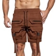 thumbnail image 1 of Pantalones cortos cargo para hombre con cintura elástica: pantalones de trabajo de verano, poliéster, bolsillos espaciosos, tallas S-XXXL para uso deportivo y casual., 1 of 5