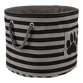 thumbnail image 2 of Design Imports CAMZ12489 12 x 15 x 15 Po. Bac pour Animaux Rond en Polyester Sec Os - Rayé avec Patch Patte, Noir - Rond Moyen, 2 of 5