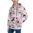 thumbnail image 2 of Fotbe Cat Pattern Youth Pullover Hooded Sweatshirt, Boys Hoodie, Kangaroo Pocket Hoodie for Kids Girls -Medium, 2 of 6