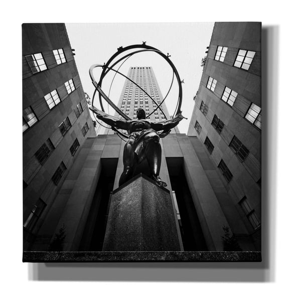 Epic Graffiti 'NYC Rockefellar' by Nina Papiorek, Canvas Wall Art, 18"x18"