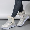 thumbnail image 2 of EKVAHL Women's Winter Snow Boots, Slip‑On Buckle Strap Ankle Booties, Non‑Slip Thick Sole Warm Boots for Cold Days Silver, 2 of 6