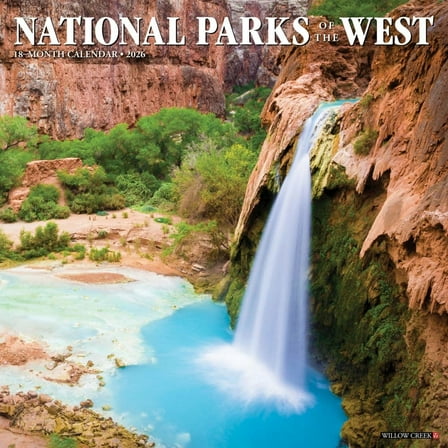 Willow Creek Press, National Parks West Travel and Events 2026 Wall Calendar, 12'' X 12'', 18-Month Calendar with Stapled Binding