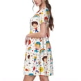 thumbnail image 2 of Balery Childrens Party Vestidos sueltos de manga corta para mujer, vestidos de verano 2025, vestidos casuales de corte A con vuelo., 2 of 6