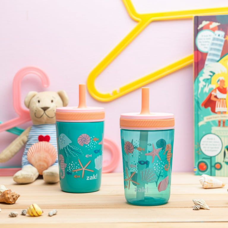 Zak Designs 3pc Kelso Straw Tumbler Set, 12oz Stainless Steel and 15oz  Plastic, 2 Cups and 1 Bonus Straw, Leakproof and Perfect for Kids, Hello  Kitty 