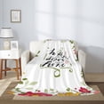 thumbnail image 2 of Sikiie Home Sweet Home Floral Cozy Flannel Fleece Throw Blanket: Lightweight & Thick for All Seasons - Perfect for Women, Men, & Kids"80"x60", 2 of 6