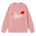 thumbnail image 4 of Rovga Women Sweatshirts Daily Printed Heart Sweatshirt O-Neck Fit Casual Long Sleeve Workout Pullovers Pullover Tops Loose Top Valentine's Day Leisure Dailywear, 4 of 4