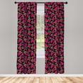 thumbnail image 4 of Ambesonne Melon Window Curtains, Creative Fruit Slices, Each 28" W x 63" L, Blue Dark Coral, 4 of 4
