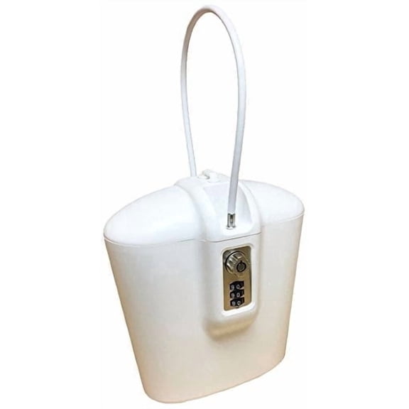 SAFEGO Portable Indoor/Outdoor Lock Box Safe with Key and Combination Access (White)