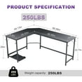 thumbnail image 2 of EDX Stylish L-shaped desk optimizes space, boosts productivity with ample dual-surface workspace and ergonomic modern design, Black, 2 of 7