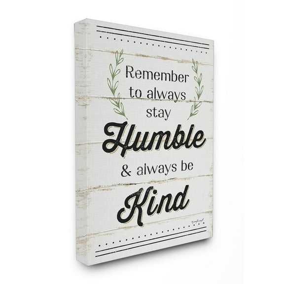 Stupell Humble And Kind Rosemary Sprig Typography Canvas Art, 24 x 30