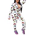thumbnail image 1 of Women Long Sleeve Front Zipper Bodycon Jumpsuit Rompers Overall, 1 of 6